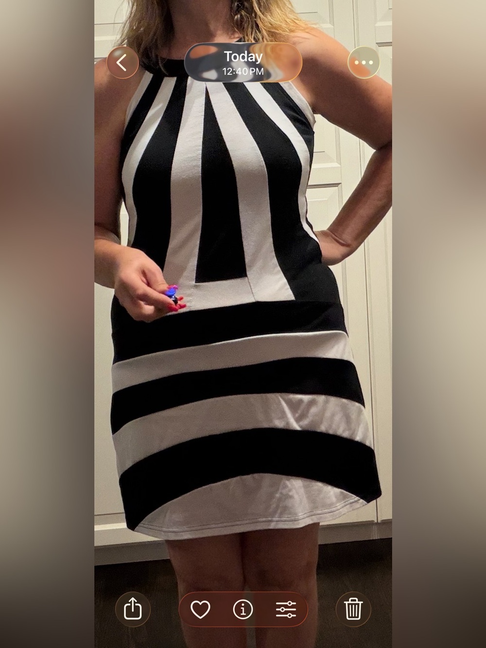 BAMBOO Black and White Striped Mini Dress
